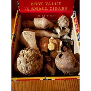 VINTAGE DOLL PARTS, porcelain and bisque heads